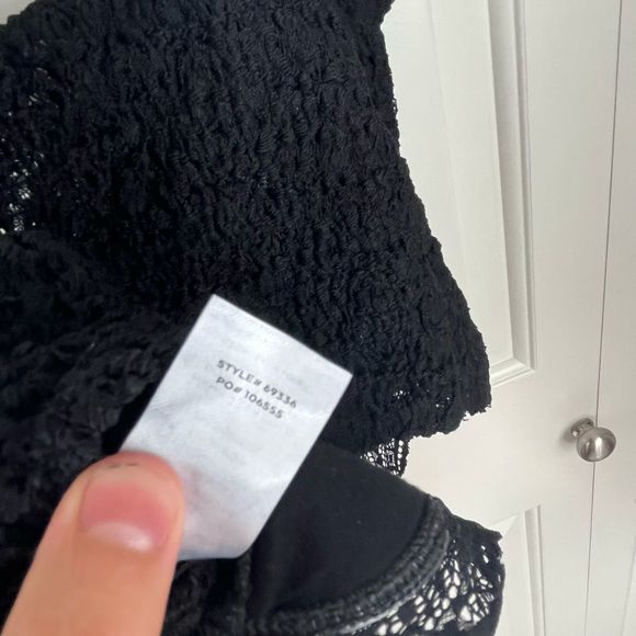 Lulus Black Lace Smoked Back Crop Top - Picture 4 of 7